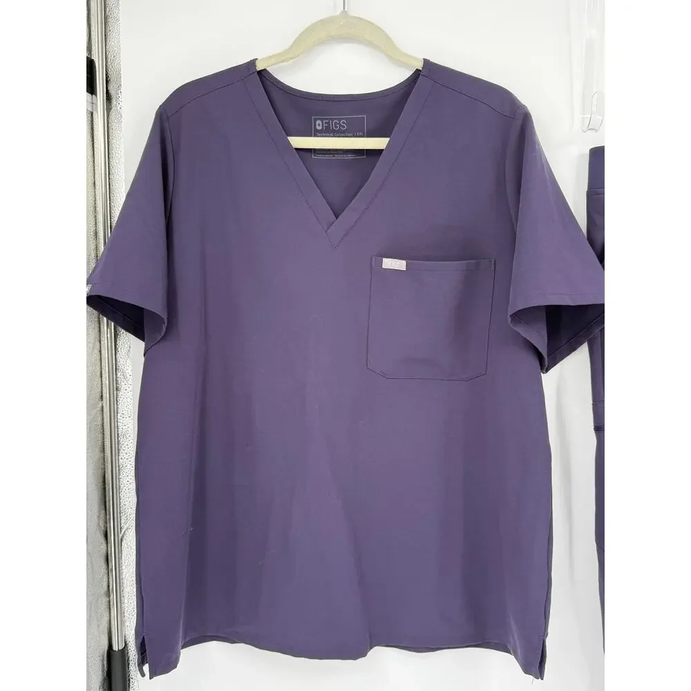 FIGS Technical Collection Purple Cotton Stretch 2-Piece Scrub Set Joggers XXL